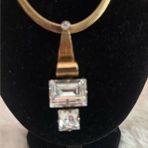 Elegant Bronze  Crystal  Pendant Necklace